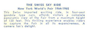Reverse — The Swiss Skyride exhibitor postcard