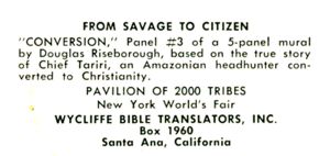 Reverse — Wycliffe Bible Translators / 2000 Tribes exhibitor postcard