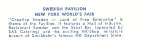 Reverse — Swedish Pavilion exhibitor postcard