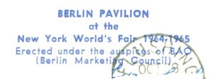 Reverse — Berlin Pavilion exhibitor postcard