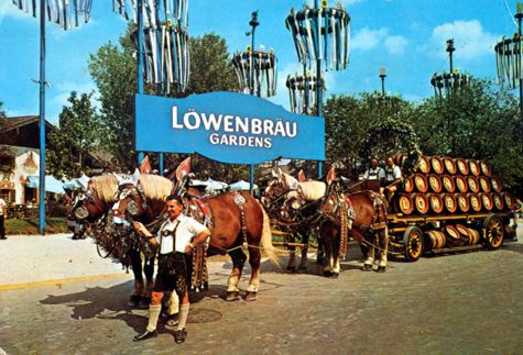 Lowenbrau Gardens exhibitor postcard No. 91905-B