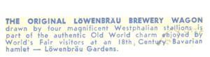 Reverse — Lowenbrau Gardens exhibitor postcard