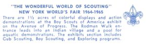 Reverse — Wonderful World of Scouting (2 of 6) exhibitor postcard