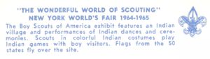 Reverse — Wonderful World of Scouting (3 of 6) exhibitor postcard