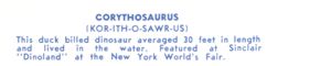 Reverse — Sinclair Dinoland (3 of 5) exhibitor postcard