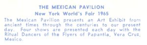 Reverse — Mexico Pavilion (1 of 15) exhibitor postcard