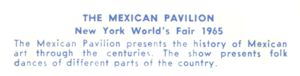 Reverse — Mexico Pavilion (2 of 15) exhibitor postcard