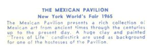 Reverse — Mexico Pavilion (3 of 15) exhibitor postcard
