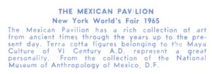 Reverse — Mexico Pavilion (5 of 15) exhibitor postcard