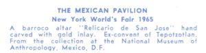 Reverse — Mexico Pavilion (10 of 15) exhibitor postcard