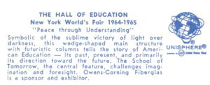 Reverse — Owens-Corning Fiberglas advertising postcard