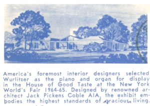 Reverse — Wurlitzer advertising postcard