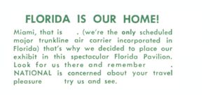 Reverse — National Airlines advertising postcard
