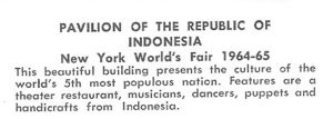 Reverse — Indonesia Pavilion exhibitor postcard