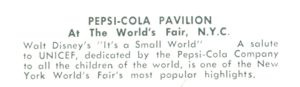 Reverse — Pepsi-Cola Pavilion unauthorized postcard