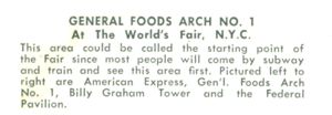 Reverse — General Foods Arch No. 1 unauthorized postcard
