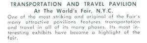 Reverse — Transportation & Travel Pavilion unauthorized postcard