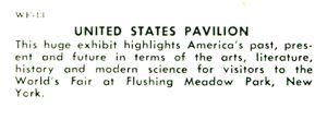 Reverse — United States Pavilion unauthorized postcard