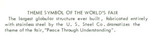 Reverse — Theme Symbol of the World's Fair unauthorized postcard