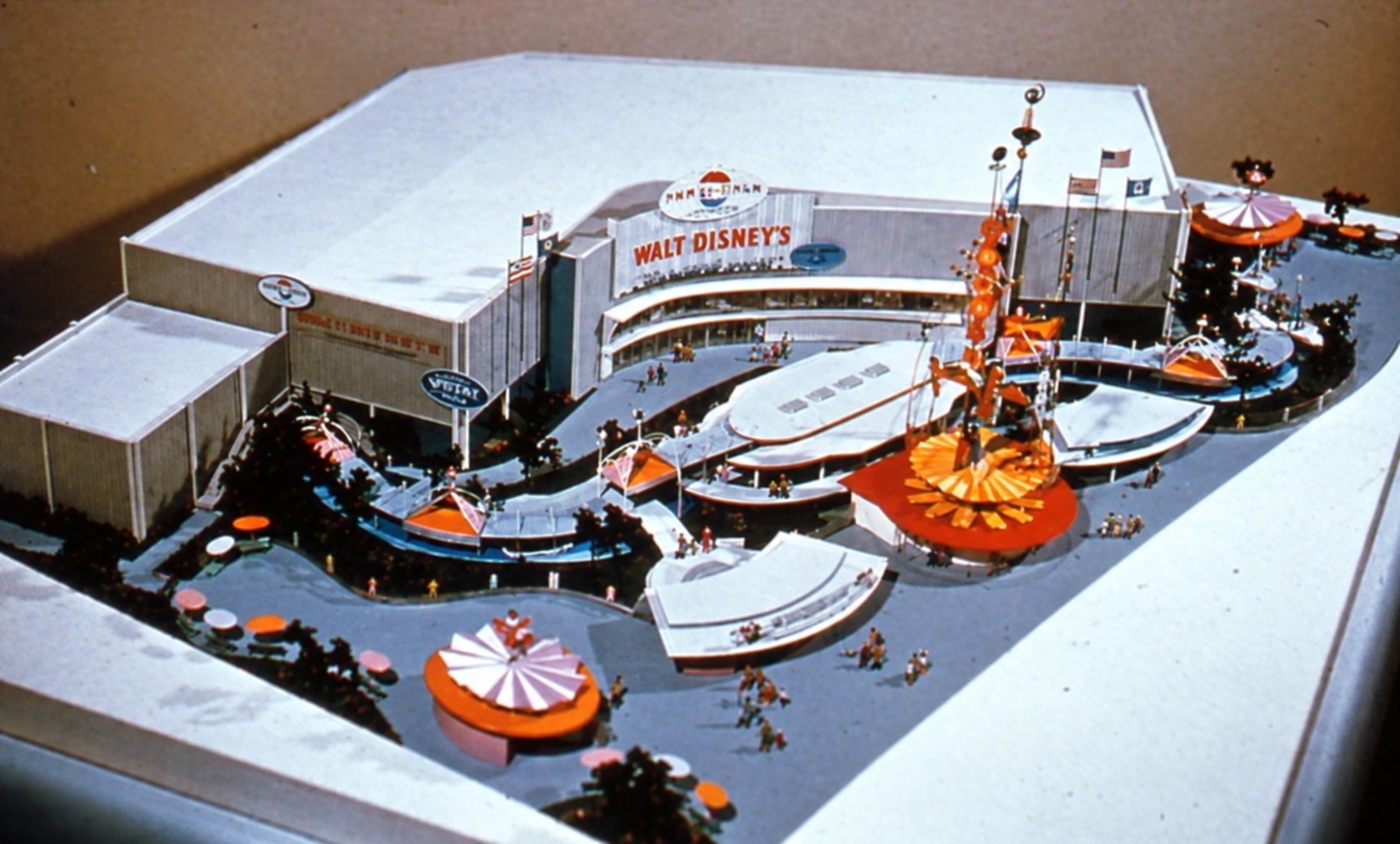 Animated figures in miniature settings at the Pepsi-Cola Pavilion It's a Small World