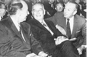 Adlai Stevenson, Robert Moses and Walt Disney at the Illinois Pavilion