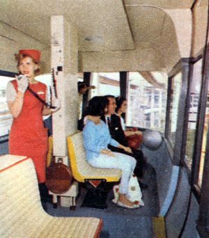 Monorail train hostess