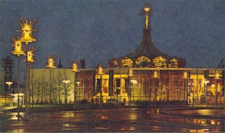 Vatican pavilion at night