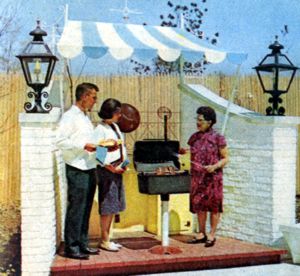 Gaslight patio barbecue