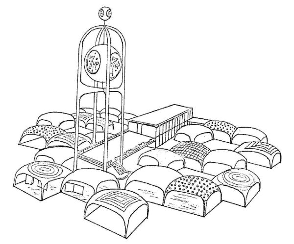Seven-Up pavilion line drawing
