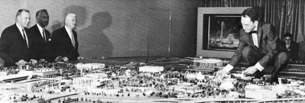 Ben Wells placing the 7-Up model on the Fair model