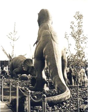 Interesting view of Tyrannosaurus and Triceratops