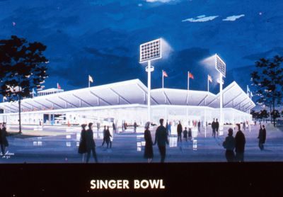 Artist's rendering of the Singer Bowl
