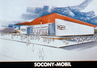 Artist's rendering of the Socony Mobil Pavilion