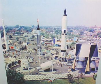 Elevated view of the Space Park from the roof of the Ford Pavilion