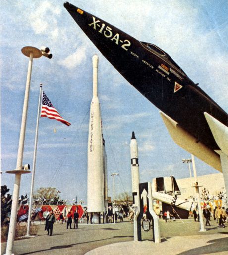 Having been piloted at twice the speed of a bullet and half as high as an orbiting spaceship in more than 100 flights, the X-15 plane-rocket spacecraft at the U.S. Space Park still points to the future.
