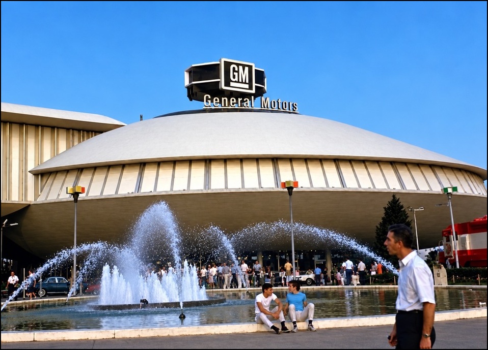 Fountain of Progress South — five-point star layout of water jets