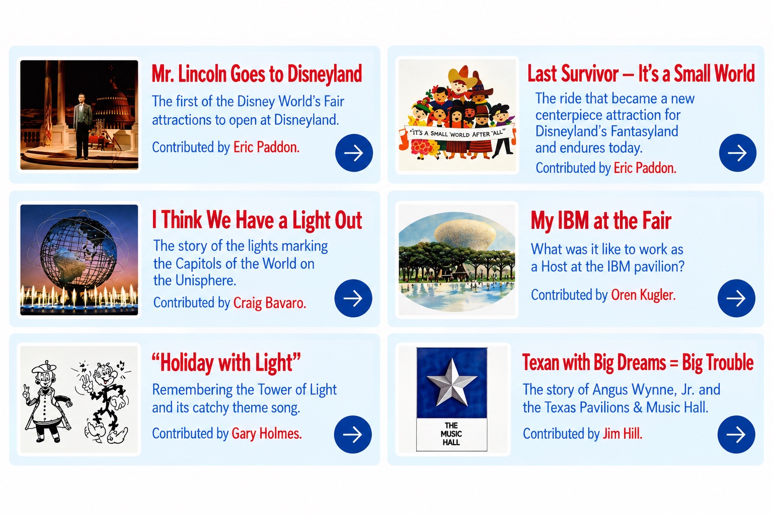 Stories & Essays: Mr. Lincoln; Small World; Light Out; IBM; Holiday with Light; Texan with Big Dreams