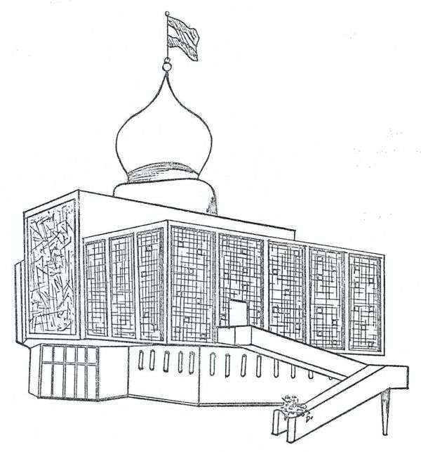 Republic of Sudan pavilion line drawing