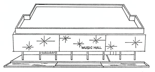 Texas Music Hall line drawing