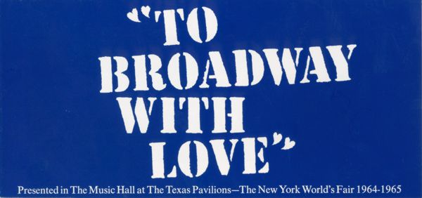 To Broadway With Love brochure cover