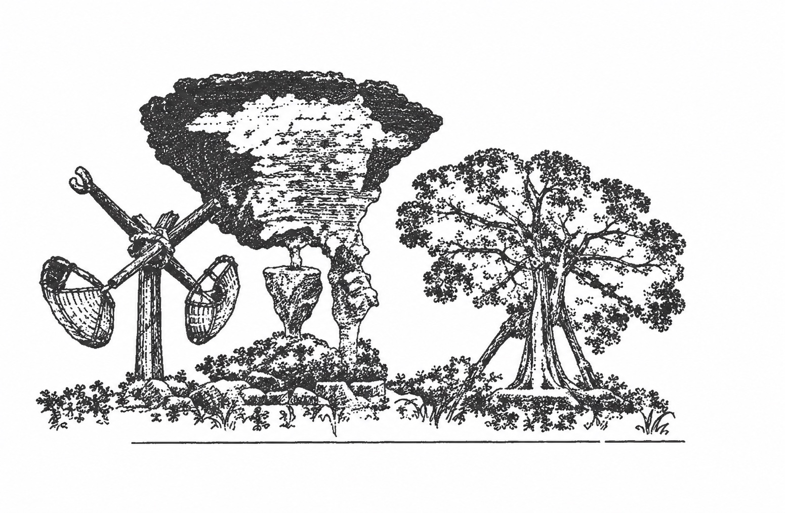Thrill Rides — historic engraving of fairground rides