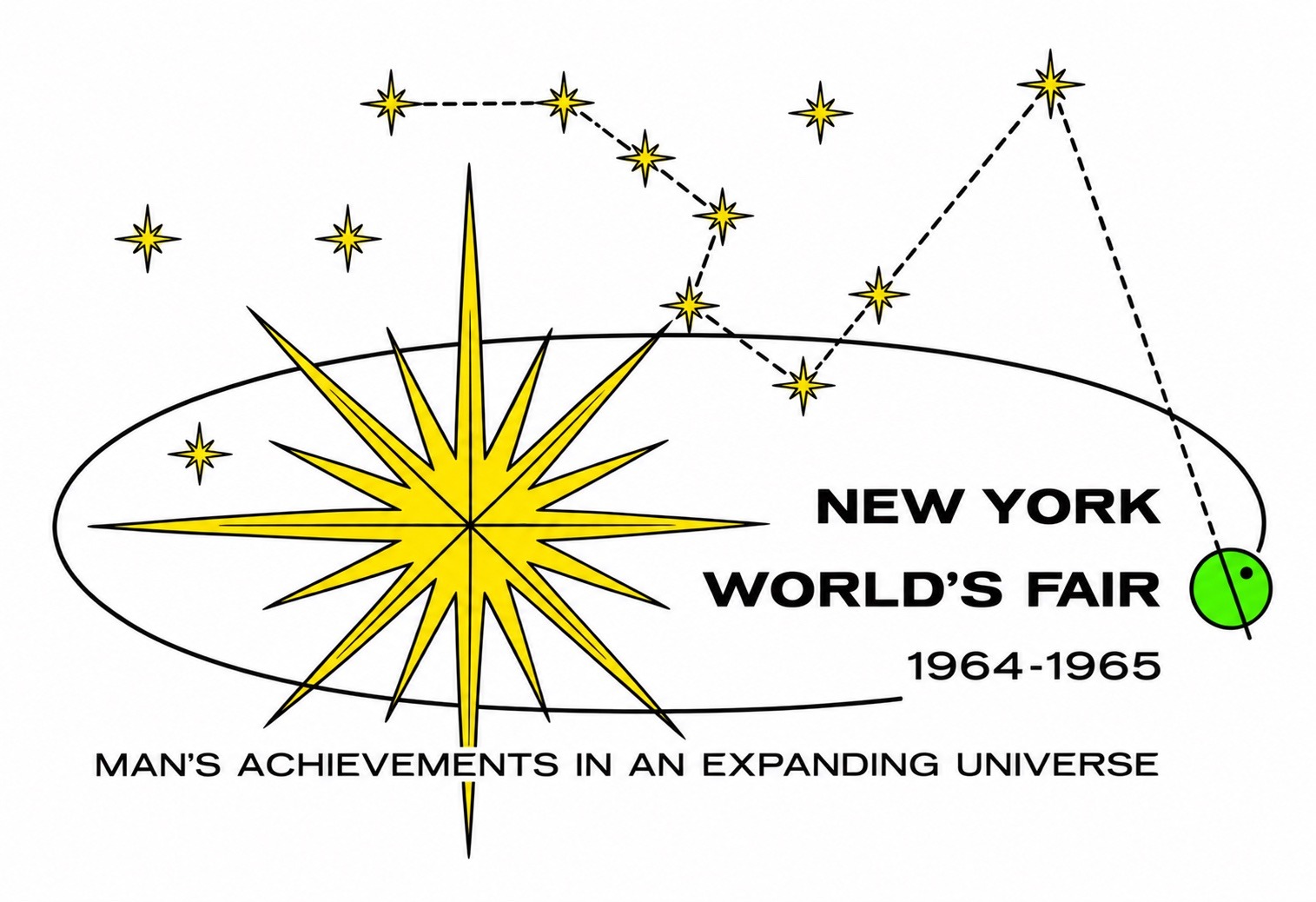 New York World’s Fair 1964-1965 emblem — Man’s Achievements in an Expanding Universe