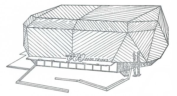 Pavilion of 2000 Tribes line drawing
