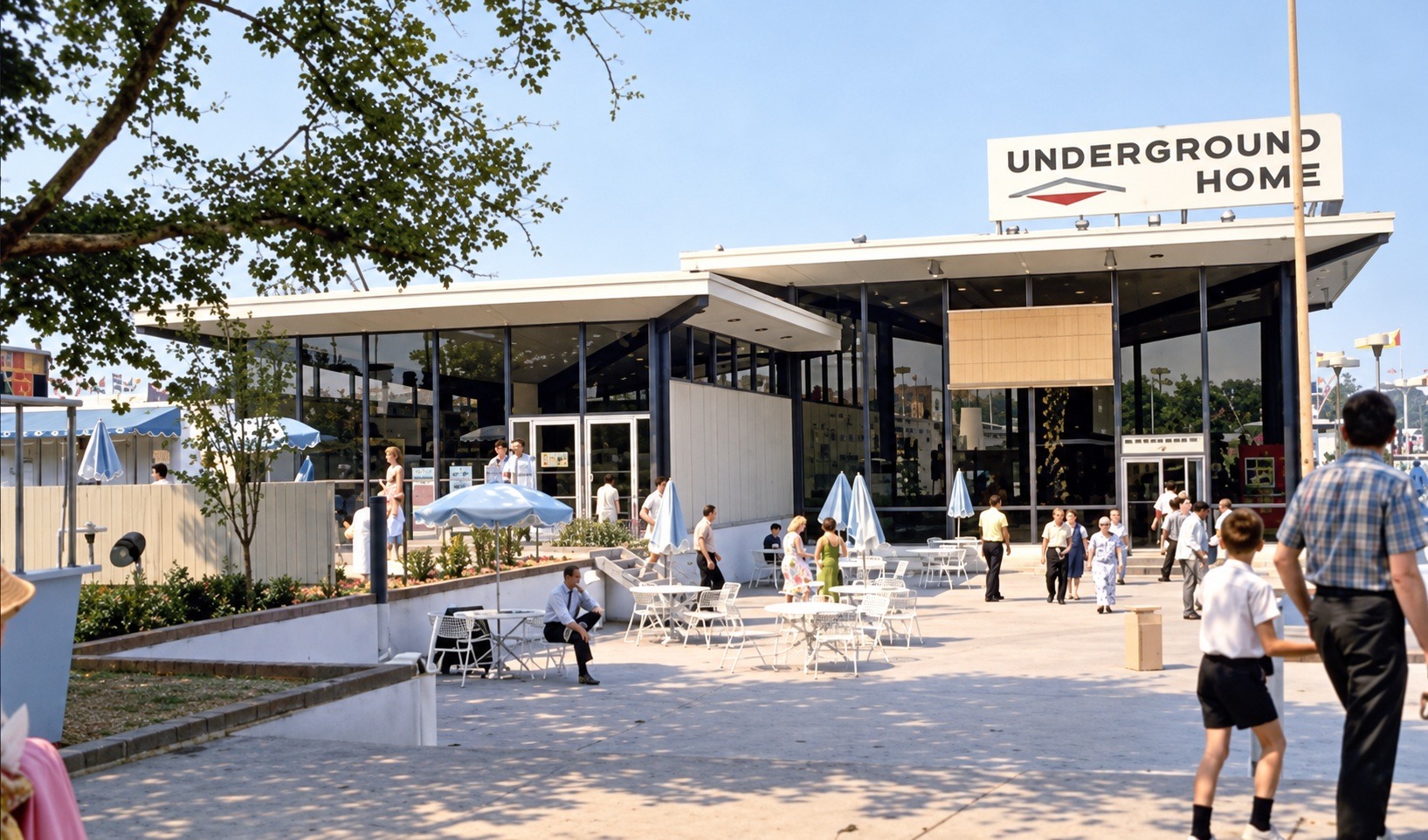 Underground Home pavilion exterior at the Fair