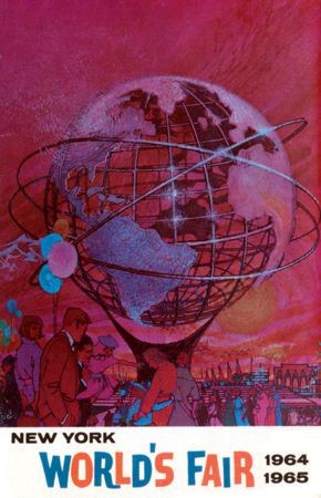 Unisphere (red with title on white) postcard No. 65617-B