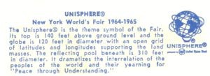 Reverse of Unisphere w/Flags postcard No. 87426-B