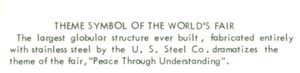 Reverse of Theme Symbol of the World's Fair postcard No. WF2