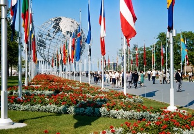 Unisphere and Flower Beds