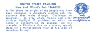 Reverse of United States Pavilion postcard No. 86864-B