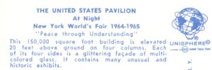 Reverse of Night United States Pavilion postcard No. 91865-B
